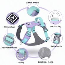 Adjustable Reflective Pet Safety Harness Vest, Easy Control For Small/Medium Dogs - Multicolor - View 3