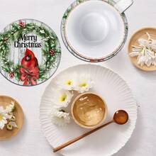 2 Stücke/4 Stücke/6 Stücke Weihnachtsmotiv bedruckte Diatomeen-Tischsets, Weihnachtsdekoration, geeignet für Esstisch, Kaffeebar, ganzjährige Dekoration, waschbare Tischsets, Raumdekoration, Untersetzer, Abtropfmatten, Küchen- und Esszimmer-Tischsets, Innen- und Außendekoration für Partys, Heimdekoration, ideales Geschenk - Verschiedenfarbig - Übersicht 8