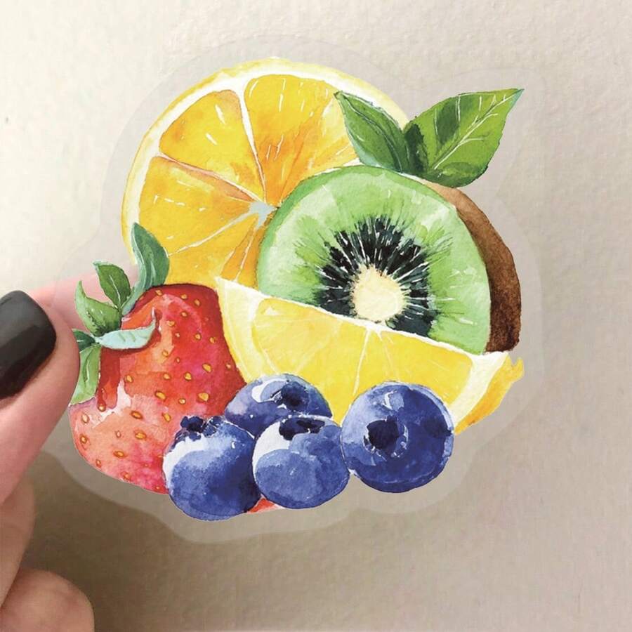 50 piezas de pegatinas transparentes de playa de verano de Hawái para decoración de manuales, cuadernos de oficina y material de papelería - Multicolor - Ver 1