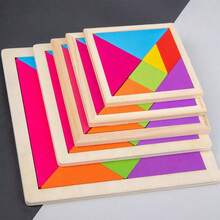 Tangram Creative Puzzle, Wooden Colorful Geometric Shape Intelligence Puzzle, Early Childhood Education AIDS, Children's Educational Toys - View 11
