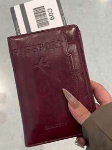 1 件多功能护照夹和卡夹，PU 皮革护照套，适合旅行、学校、度假、商务旅行、男女通用，多功能护照夹卡夹身份证登机牌、储物袋票夹钱包一体式女士 - 彩色 - 查看 8