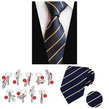 Mens Ties Men Necktie Navy Blue Gold Striped Neckties Mens Ties Silk Necktie Formal Business Jacquard Tie - initial - View 1
