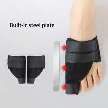 2pcs Big Toe Hallux Valgus Pads, Big Toe Corrector, Built-In Metal Plate, Big Toe Separator, Non-Surgical Hallux Valgus Pads, Comfortable And Breathable, Hallux Valgus Pads - 黑色 - 查看 4