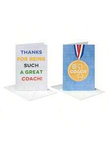 Thank You Cards With Envelopes For  Number 1  Medal 8Count