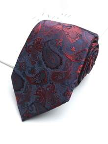 1pc Paisley Pattern Handmade Unisex Necktie, Suitable For Casual, Business, Party, Wedding - Multicolor - View 9