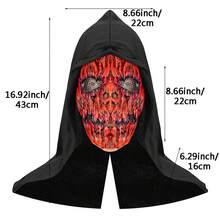 Party Prank Unisex Full-Face Wrinkle Mask, Novel Role-Playing Latex Mask - Burgundy - View 8