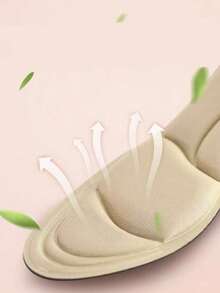 2 片装舒适 5D 缓震鞋垫，柔软透气，四季皆宜，适用于运动鞋、雪地靴、休闲鞋、白色男女鞋。 - 米色 - 查看 3