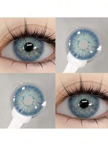 Nuevos lentes de contacto estéticos anuales oferta 2+1 gratis lentes multicolor diámetro 14.5mm 42% contenido agua naturales cómodos estéticos incluye caja solución pinza ideales para cosplay fotos fiestas reuniones sin graduación - K24-ojo de gato - Ver 7