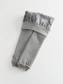 1 件婴儿女孩厚实保暖柔软打底裤，舒适紧身裤，适合新生儿和幼儿