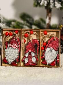 9 piezas Colgante de Gnomo Navideño, Decoración de Enano de Madera, Adornos Navideños, Decoraciones Navideñas para el Hogar, Decoraciones para Árbol de Navidad, Suministros para Fiesta de Navidad Feliz, Regalo de Navidad, Decoración Navideña, Adorno Colgante