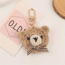 Knitted Bear Keychain Cute Animal Key Ring Wallet Backpack Car Pendant Earphone Case Women's Gift Wedding Party Favor - A - 查看 5