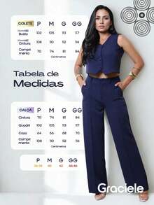 Elegant Women's Tailored Set With Vest And Chic Wide Leg Pants With - Nhận nó - Xem 10
