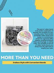 500/1500/3000 chiếc Dây buộc tóc co giãn màu đen trong suốt, dây chun mềm mại dùng cho tóc đuôi ngựa, dây buộc tóc mini bằng nhựa cho bé gái - Nhiều màu - Xem 2