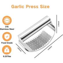1pc Stainless Steel Garlic Press And Manual Fruit And Vegetable Masher, Easy To Use And Clean. Ideal For Chopping And Pressing Garlic, Fruits, And Vegetables. Perfect For Home Kitchens, RV Kitchens, And Restaurants. - Bạc - Xem 7
