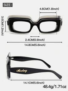 LiMiaoMiao 1pc Unisex Retro Rectangular Frame Reading Glasses, Multi-Color, Clear Lens, Magnification +1.0 To +4.0, With Case & Cloth, Suitable As Holiday Gift - Transparent - View 4