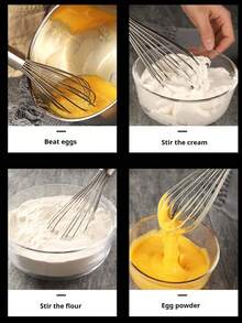 1 pezzo Frusta in acciaio inossidabile, piccolo utensile da cucina per sbattere uova e montare la panna, per la cottura di torte, accessori essenziali per la cucina Rama, per uso in cucina, per uso domestico, per ristoranti di alta qualità - Argento - Visualizzare 11