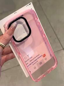 1 Ốp lưng điện thoại trong suốt chống rơi màu hồng, Phụ kiện điện thoại/Ốp lưng bảo vệ tương thích với Apple 16/16Pro/16Plus/16ProMax/15/15Plus/15Pro/15ProMax/14ProMax/14Pro/14Plus/14/13ProMax/13Pro/13/12ProMax/12Pro/12/12 11ProMax/11Pro/11/XR/XSMax/X/XS/7P/8P/Tương thích với IPhone17/17Pro/17ProMax/Air - Bột trong suốt - Xem 4