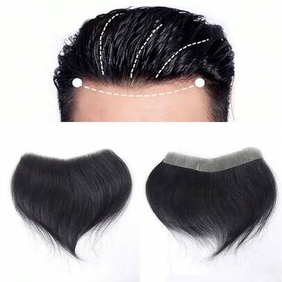 6 Inch Invisble Hairline V Style Front Toupee Men Wig Thin Skin PU VLoop Human Hair Replacement System Hairpiece Natural Color