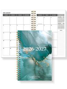 1本2026-2027学年月度计划本，5.6英寸 x 8.0英寸，24个月每日/每周/每月计划本，2026年1月至2027年12月，学校及办公用品，返校季，2026新年礼物