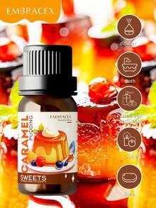 EMBRACEX. 10ml Caramel Pudding Essential Oil, Caramel Fragrance Oil, Aromatherapy Oil, Sweet And Long-Lasting Caramel Scent, Suitable For Candles, Humidifiers, Diffusers, Wooden Incense Sticks, Rattan Incense Sticks, A Great Beauty Gift For Women - Caramel Pudding - View 2