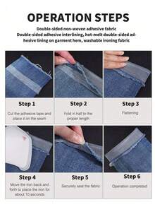 1 Roll Iron-On Hemming Tape Strong Adhesive Washable, Hot Melt Tape, Double Sided Adhesive Lining, Seamless Hemming Tape, Suitable For Altering Clothes, Pants, Jeans, Skirts,Fashion Tape - Multicolor - View 7