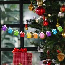 Guirnalda navideña, letras para el árbol de Navidad, adornos de papel colgantes para chimenea, pared, ventana, recuerdos de fiesta - Morado - Ver 4