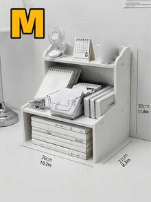 1 Peça Prateleira Dupla de Mesa Suporte de Exibição Multifuncional, Rack de Armazenamento de Cosméticos, Escritório, Dormitório, Caixa de Armazenamento de Papelaria Multifuncional, Cômoda, Adequado para Armazenamento de Quarto e Banheiro, Estilo Feminino, Branco Leitoso. Dia de Natal