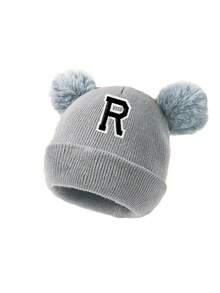 1 buah Topi Rajut Huruf Bayi, Lembut, Hangat dan Nyaman, Cocok untuk Anak Laki-laki dan Perempuan untuk Aktivitas Luar Ruangan di Musim Gugur dan Musim Dingin - Grey - View 7