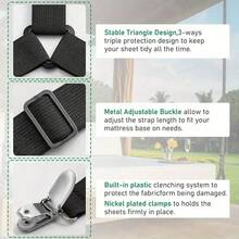 8/12 Piece Black Anti Slip Triangular Fixator, Elastic Bed Sheet Fixator, Suitable For Mattress Protective Covers, Sofa Cushions, Bed Covers - Multifunctional For Beds, Sofas, Chairs, And Easy To Use, Bedding Clip - 黑色 - 查看 8