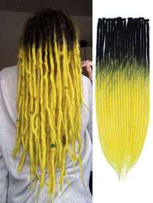 24 Inch Dreadlock Extensions Thick 1cm Single Ended Synthetic Dreads Extensions Hippie Style Fake Dreads 10 Strands SE Crochet Dreadlocks Extensions For Girls - Two-Tone - View 12