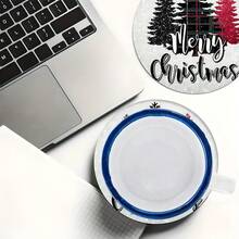 2 pièces/4 pièces/6 pièces Sets de table en diatomite imprimés avec motif sapin de Noël, décoration de maison, convient pour les cadeaux de Noël, décorations de Noël, applicable à la table à manger, au bar à café, toutes saisons, sets de table lavables, décoration de chambre, sous-verres, tapis d'égouttage, sets de table pour cuisine et salle à manger, décorations de fête intérieure/extérieure, décoration de maison, cadeaux idéaux