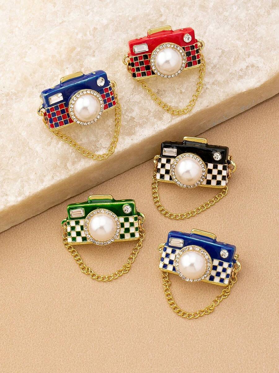1pc Retro Mini Camera Design Fashion Brooch, Charming And Versatile Accessory - Bags - View 1