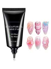 3D 15ML 雕塑凝胶，超强凝胶指甲胶，用于指甲魅力 3D 指甲闪亮凝胶，用于装饰宝石美甲艺术宝石钻石固化需要 UV/LED 美容礼物 - 無色 - 查看 18