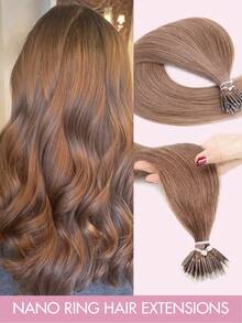 50 Peças Extensões de Cabelo Humano com Anéis Nano, 0,7g/Fio, Micro Links Loiros Retos Pré-Colados, Aplique de Cabelo Feminino, Material de Cabelo Natural, Fácil de Instalar, Acessórios de Cabelo, Extensões de Cabelo Humano com Luzes, Essenciais para Feriados, Festivais, Halloween, Natal, Escola, Festa, Casamento, Uso Diário, para Todas as Pessoas e Mulheres, Noiva