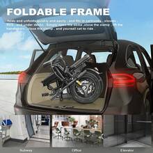 Electric Bike For Adults Teens, Folding Ebike,Commuter City Foldable E Bike With 500W Motor And 48V 10Ah Battery, 19.9MPH Speed Pedals Assist, Dual Disc Brakes,14" Compact Electric Bicycle With Basket