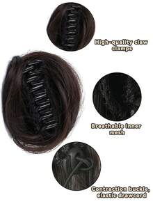 Synthetic Hair Bun For Women, Claw Clip Hairpiece With High-Temperature Fiber, Fluffy & Natural Slouchy Bun Maker, Straight Hair Scrunchie Fall Fashion Women Hair Clip Autumn Hair Accessories Elegant Hair Claw Hair Clutch Clips For Hair Winter For Vacation Outfits Woman