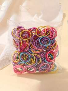 100 buc/pachet elastice de păr în culorile bomboanelor pentru bebeluși și copii, benzi de păr de înaltă elasticitate, care nu dăunează, accesorii de păr la modă pentru zi cu zi și sărbători - Multicolor - Vizualizare 1