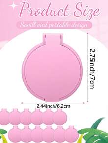 1/5/10/50/100pcs Handheld Small Mirror, Portable Makeup Mirror For Purse, Travel Essential, Dorm Room Vanity Mirror, Gift For Friends, Classmates, Girlfriends,Giveaways,Travel,Cheap Stuff,Travel Essential - Pink - View 3