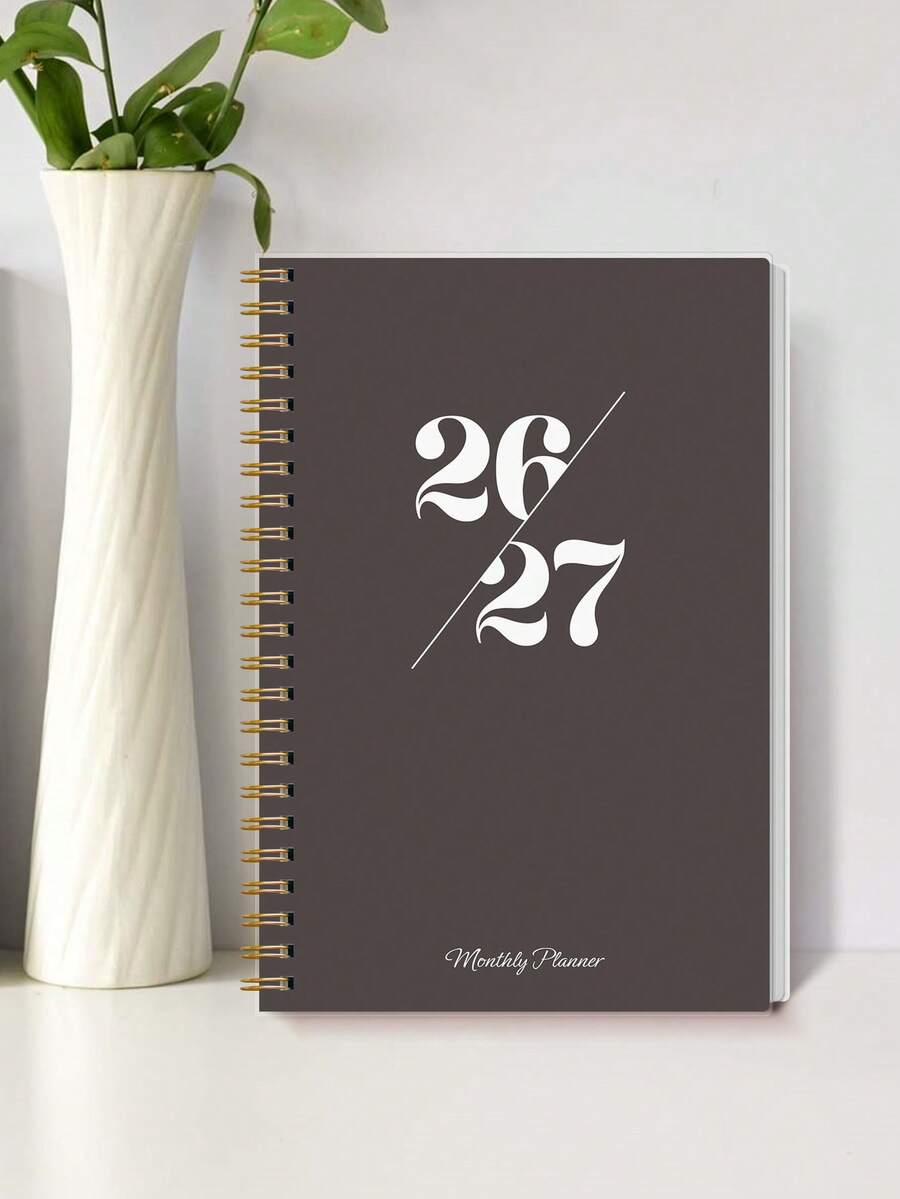 BUBU 1 件 2026-2027 年每周和每月计划笔记本，螺旋装订每日计划学术预约簿，适用于家庭、学校和办公室的生产力组织者，A5 尺寸，返校用品 - 彩色 - 查看 1