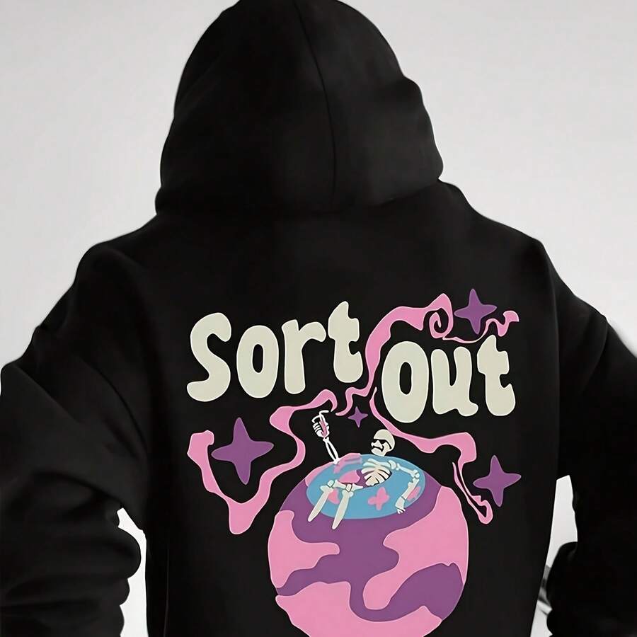 S Cool Hoodie, Sual Graphic Design Pullover…400G Pure Cotton T-Shirt - Perfect For Family Gatherings, Gifting, And Warm Family Gifts, Enjoying Ultimate Comfort - Women's Black Hooded Sweatshirt Is Perfect For Winter Outdoor Leisure Sports - 黑5 - 查看 1