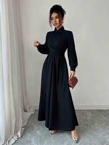 LilyHouse Women's Long Style Dress Temperament Elegant A Line Waist Button Up Office Dress Winter Clothes For Women, Fit For Daiy Casual, Wedding, Holiday Party , Elegant Dresses For Party, Graduation Dress, Elegant Dresses For Women