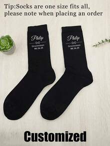 Personalized Groomsmen Socks, Personalized Custom Black Socks Customized Crew Socks,Custom Face Socks, Couple Socks, Custom Wedding Party Gift, Formal Monogram Socks, Wedding Socks - A Luxurious Personalized Dress Sock Set, Groom To Be Wedding Day ,Engagement Decoration Bachelor Party Bach Weekend Groomsman Best Man Proposal Gift Father's Day Husband Dad Present, Unisex - Multicolor - View 7