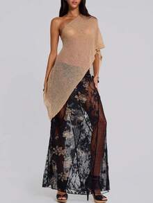 Womens Sheer Poncho Shrug Bolero, Lightweight Summer Shrug Pullover Sweater - Màu Khaki - Xem 7