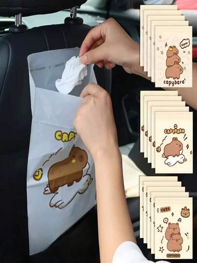 30个通用汽车一次性垃圾袋，便携式粘性防漏清洁袋，多功能清洁垃圾袋适用于汽车、厨房、卧室、书房、旅行、露营和办公室空间