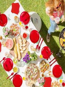 50/10pcs Colorful Disposable Paper Plates, Heavy Duty Plates Suitable For Wedding/Party/Christmas, 9-Inch Dinner Plates And 7-Inch Dessert/Salad Plates, Colored Plates For Party Events - Multicolor - View 4