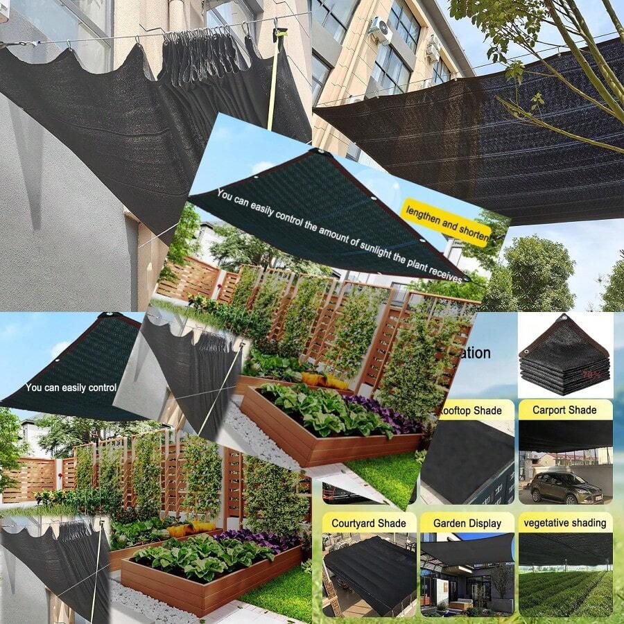 U Shaped Retractable Sun Shades with Sliding Track Kit Wave Sun Shade Canopy Pergola Cover Shade Sail Awning Pergola Canopy Cover for Outdoor Porch Garden Deck Backyard Sand 4x5m 13.12x16.4ft - Un color - Ver 1