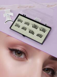 2 对磁性睫毛，柔软卷曲，浓密，易于佩戴磁性半睫毛条状睫毛，睫毛，睫毛，假睫毛 - 黑色 - 查看 3