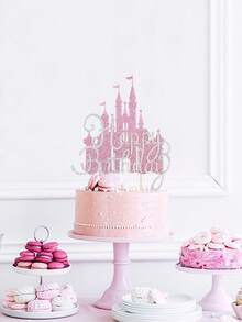 1 Đồ trang trí bánh theo chủ đề lâu đài - Trang trí bánh lâu đài công chúa màu xanh, hồng, vàng - Thích hợp cho sinh nhật theo chủ đề lâu đài công chúa, xứ sở thần tiên mùa đông, trang trí tiệc Giáng sinh - Nhiều màu - Xem 5