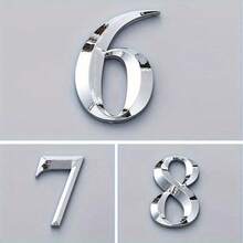 Golden 3D Floating Self-Adhesive House Number Stickers 0-9 – Rustproof Resin Mailbox Numbers For Home, Office, And Hotel Rooms – Easy Door Installation, No Wiring Needed - Silver - View 5