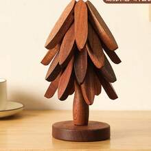 1pc Wooden Heat Insulation Mat, Heat Resistant Table Pad With Tree Design, High Quality Cup Coaster For Home Use